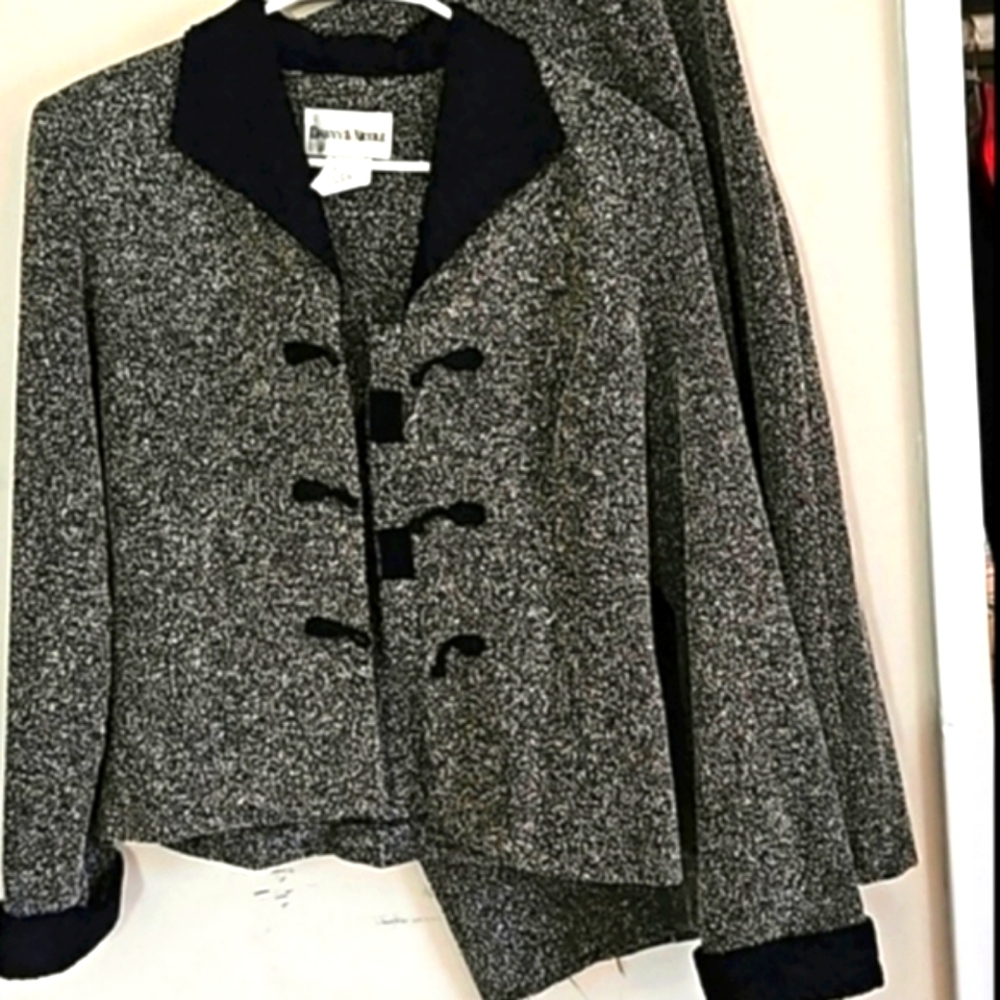 1980s 2 Pce set SOFT KNIT Chenille LAPEL JACKET VTG
